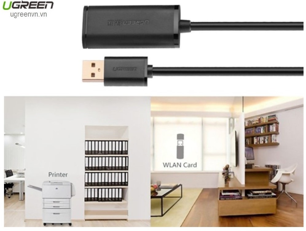 Cáp USB nối dài 30m có chíp khuếch đại chính hãng Ugreen 10326